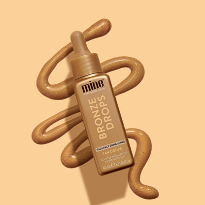 Minetan Bronzing Tan Drops | Radiance Enhancing Bronze Facial Self Tanning Serum - Daily Tanner Boosting Drops, Face & Body, Infused wtih Vitamin C, Hydrating, Radiant Skin Finish, 1.3 Fl Oz