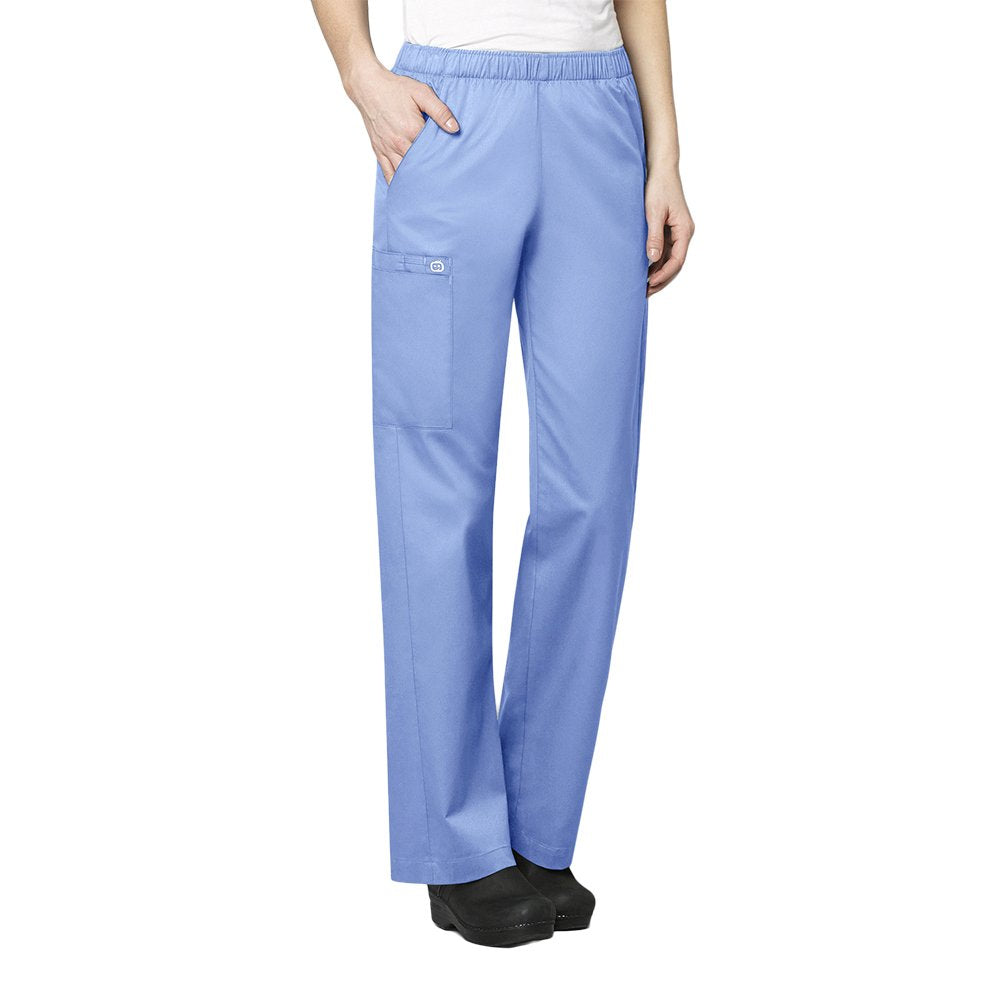 WonderWink Women's Pull-On Cargo Pant, Ceil Blue, 3X-Large
