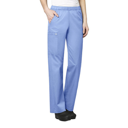 WonderWink Women's Pull-On Cargo Pant, Ceil Blue, 3X-Large
