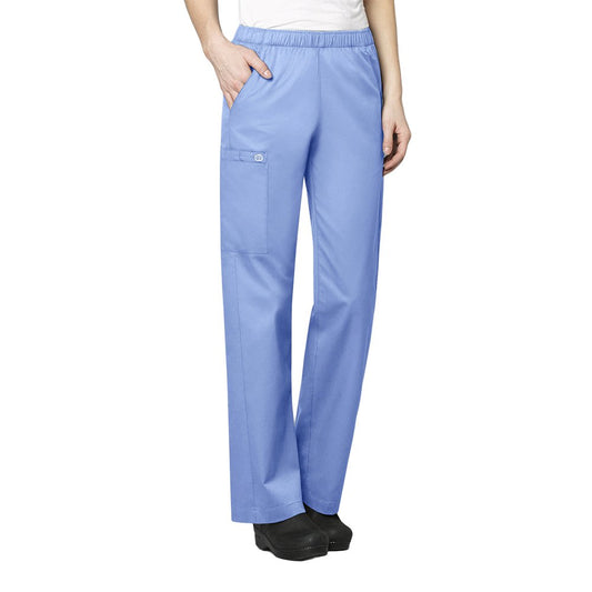 WonderWink Women's Pull-On Cargo Pant, Ceil Blue, 3X-Large