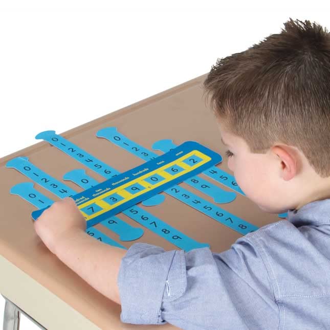Really Good Stuff Slide and Learn Place Value and Decimals Kit - Intermediate - 24 Slide and Learns