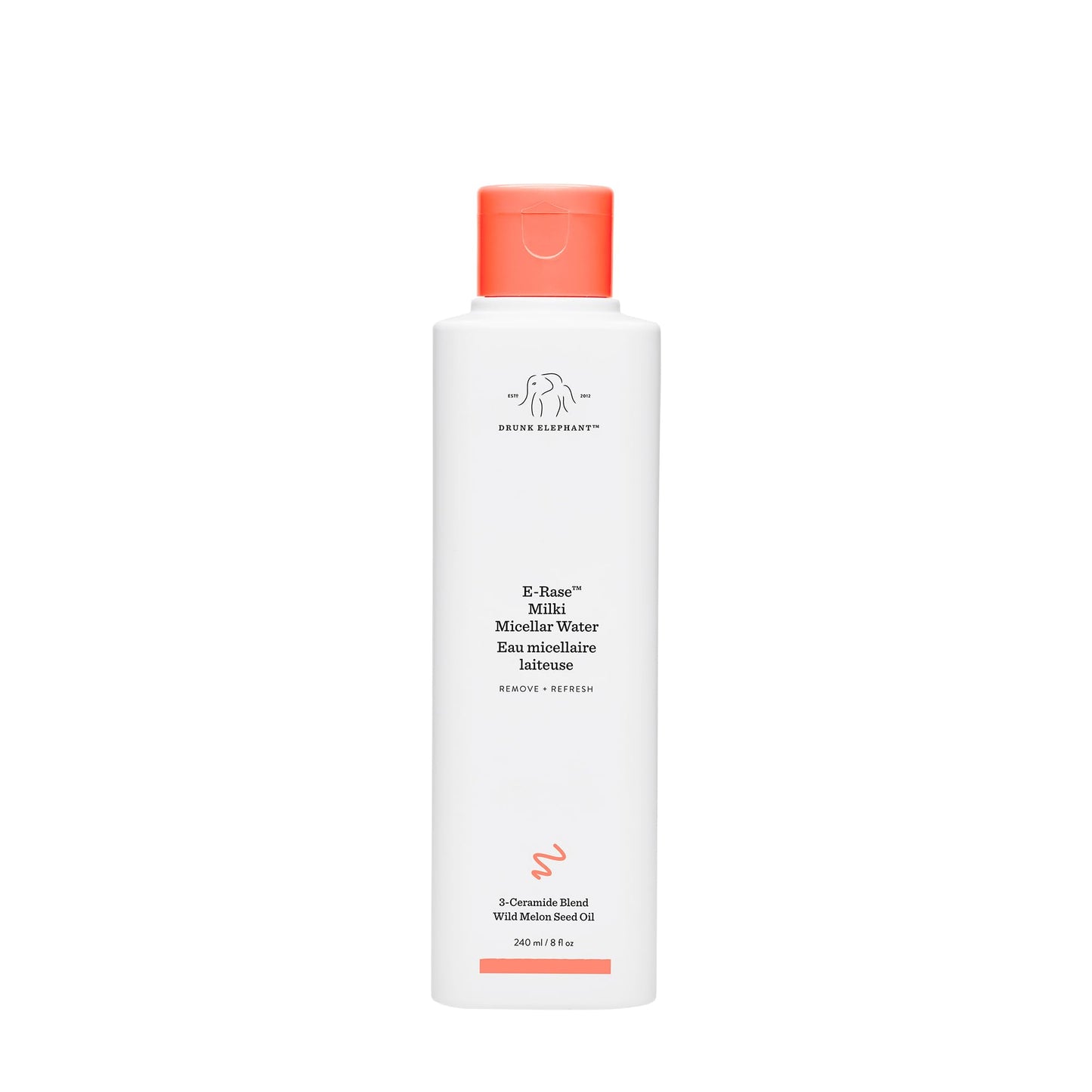 Drunk Elephant E-Rase Milki Micellar Water - 240 ml/8 fl oz - Mild No-Rinse Formula - Clean Clinical Skincare - Cruelty-Free - Dermatologist-Tested - Free of Essential Oils, Silicones, and Fragrance