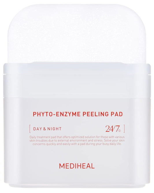 MEDIHEAL Phyto Enzyme Peeling Pad - Vegan Face Resurfacing Gauze Pads with LHA & Papaya Enzym - Pore Tightening Pads to Control Sebum - Exfoliating for Dead Skin Cells, 90 sheets