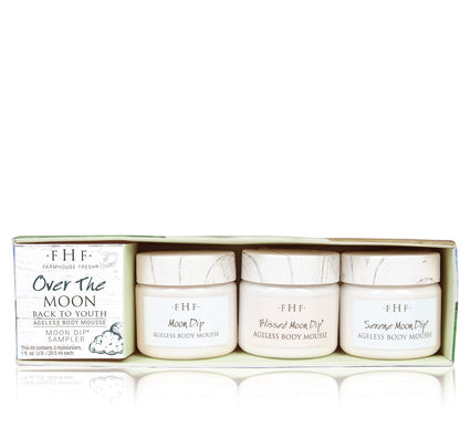 FarmHouse Fresh Over the Moon, Moon Dip Body Mousse Sampler, Anti-Aging Moisturizer with Peptides & Retinol
