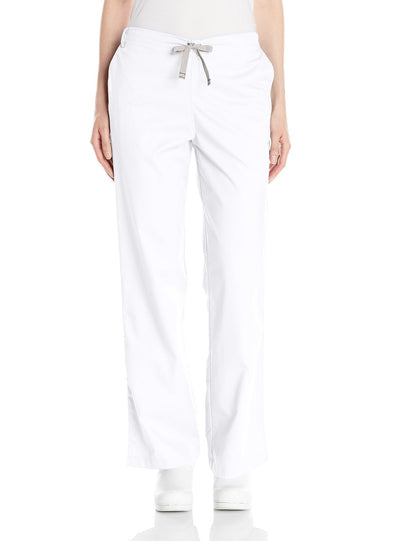 WonderWink Women's Plus-Size Wonderwork Flare Leg Scrub Pant, White, 3X-Large