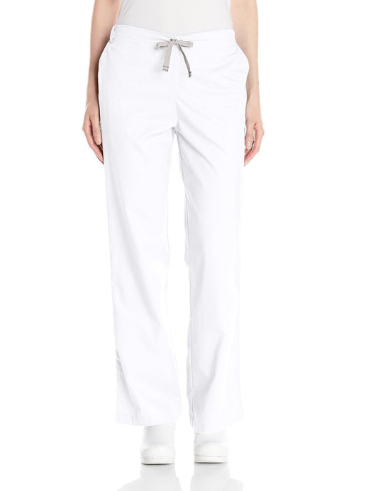 WonderWink Women's Plus-Size Wonderwork Flare Leg Scrub Pant, White, 3X-Large