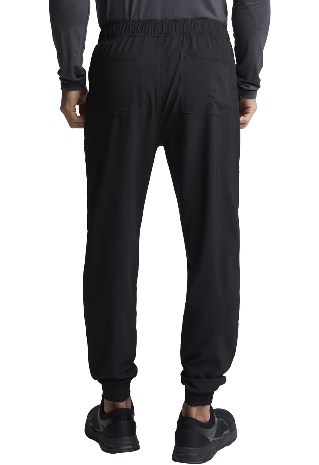 Cherokee Men Scrubs Pant Mid Rise Pull-on Jogger Plus Size CK236, 2XL, Black
