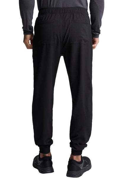 Cherokee Men Scrubs Pant Mid Rise Pull-on Jogger Plus Size CK236, 2XL, Black