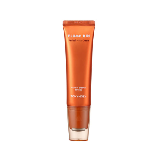 TONYMOLY Plump-kin Retinol Neck Cream Roller – Anti-Aging Neck Cream for Tightening & Firming, Pumpkin Extract + Retinol, Hydrolyzed Collagen, 1.69 fl oz