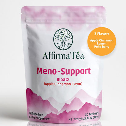 Meno-Support BloatX Organic Menopause Relief: Balances & Supports Hot Flashes, Hormones, Moods Swings, Night Sweats, & Bloating with Black Cohosh, Red Clover & Dong Quai. Natural Fresh Lemon Flavor.