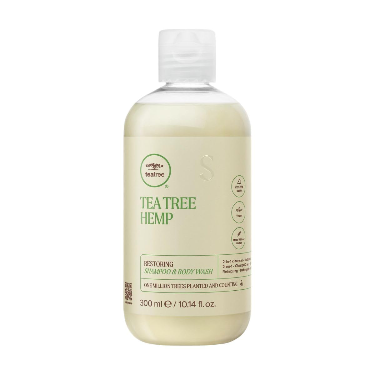 Tea Tree Hemp Restoring Shampoo & Body Wash, 2-in-1 Cleanser, For All Hair Types