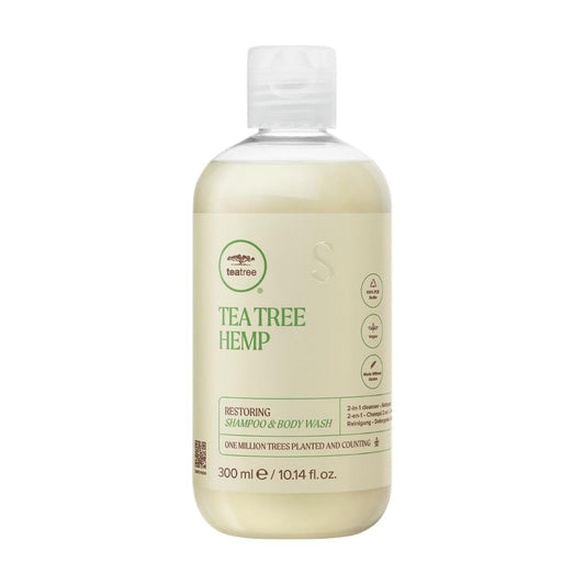 Tea Tree Hemp Restoring Shampoo & Body Wash, 2-in-1 Cleanser, For All Hair Types