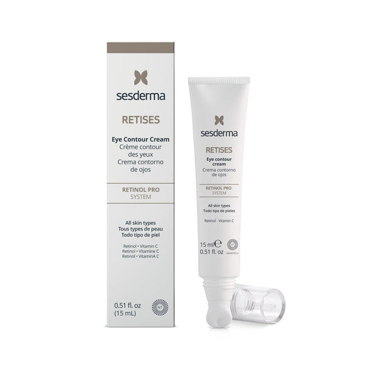Sesderma RETISES Ceramic Eye Contour | Anti-Aging Eye Cream with Retinol & Vitamin C | Reduces Wrinkles, Puffiness & Dark Circles | Cooling Ceramic Applicator 0.5 fl. Oz