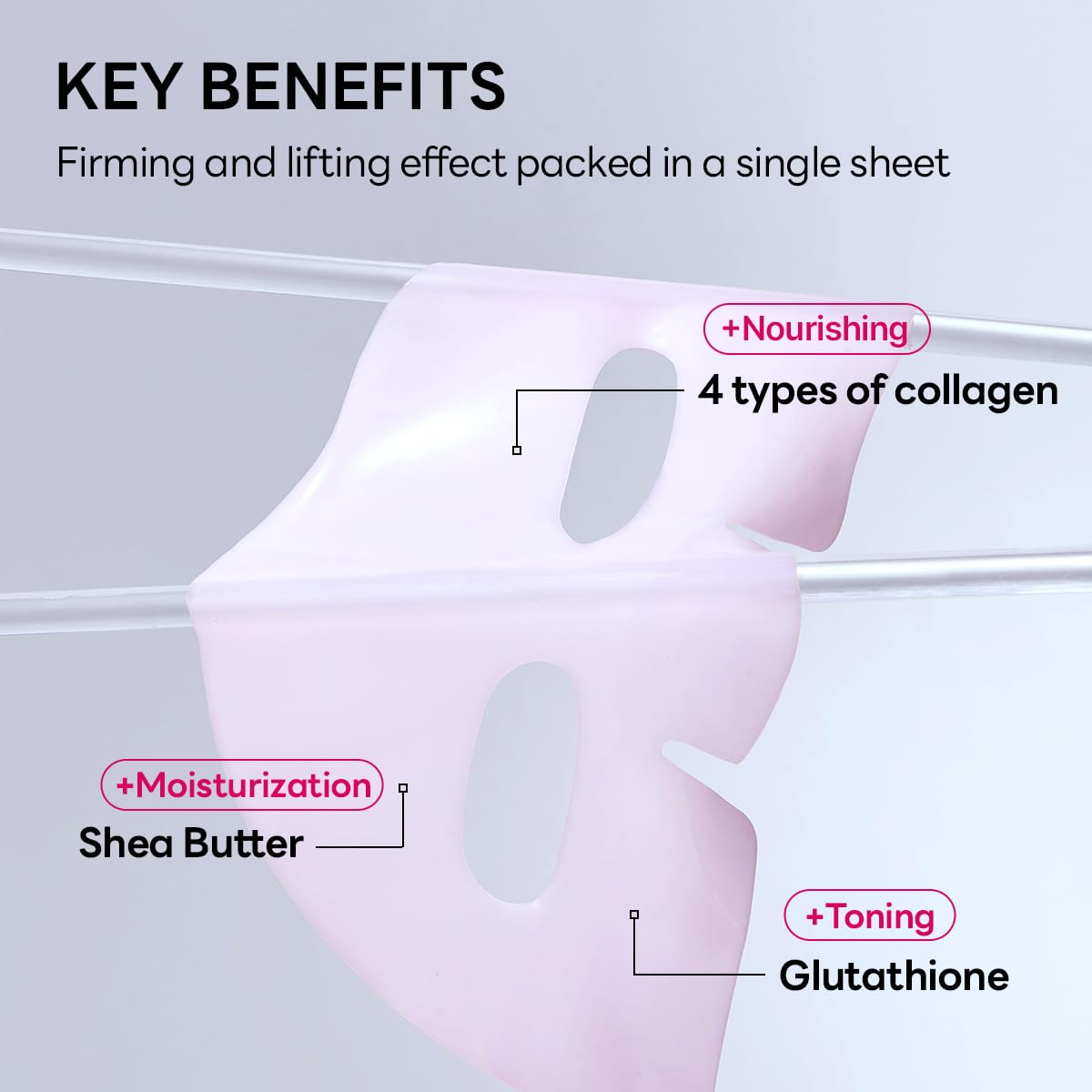 Mediheal Hyper Collagen - Collagen Real Deep Mask, Overnight Firming & Hydrating Gel Mask, Pore Appearance Refining, Plumping & Elasticity Care, Korean Skincare (4ea)