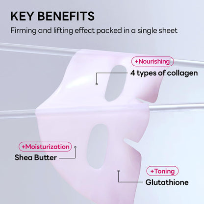 Mediheal Hyper Collagen - Collagen Real Deep Mask, Overnight Firming & Hydrating Gel Mask, Pore Appearance Refining, Plumping & Elasticity Care, Korean Skincare (4ea)