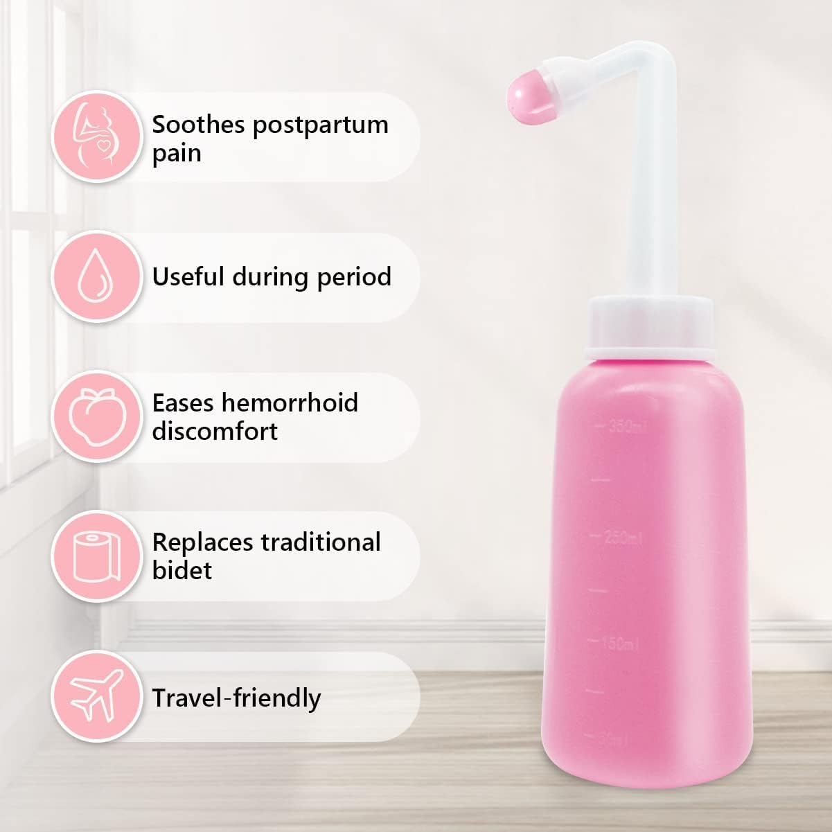 2 Pack Premium Peri Bottle for Postpartum Care | Upside Down Peri Bottle, Portable Bidet for Perineal Recovery and Cleansing After Birth 12OZ/700ml