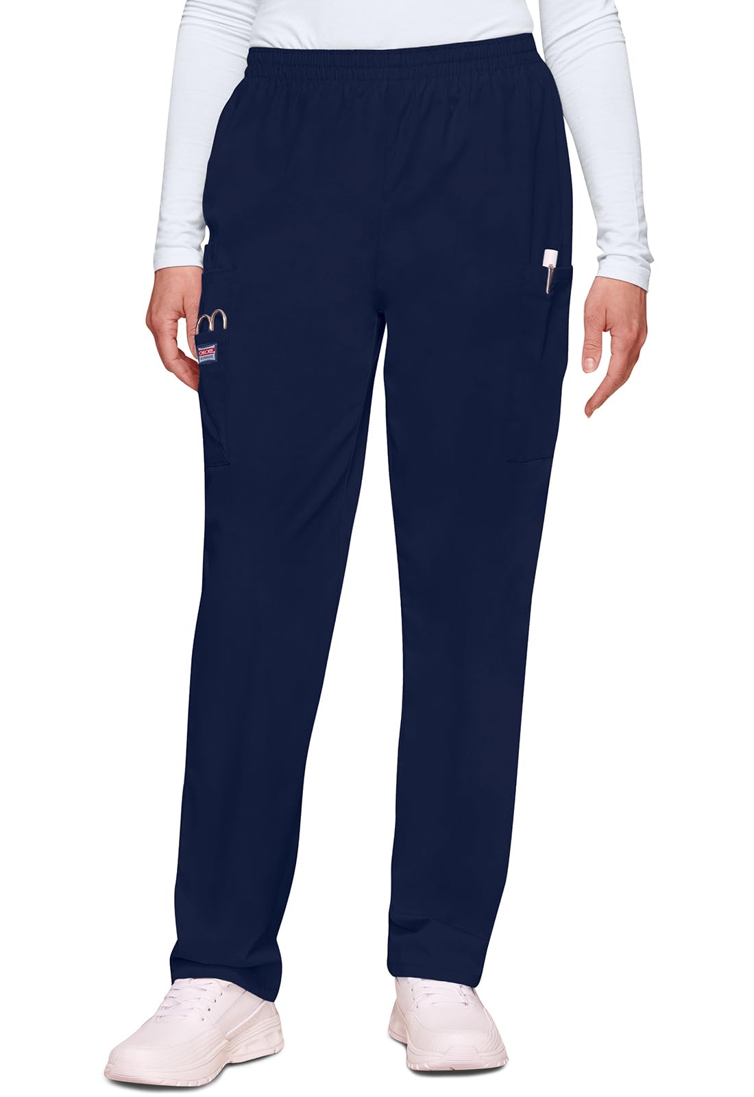 Cherokee Scrubs for Women Cargo Pant Natural Rise Tapered Pull-On Bottom with 4 Pockets , Fade Resistant Fabric - 4200