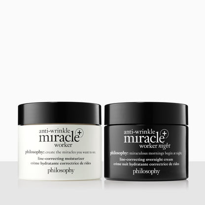 philosophy anti-wrinkle miracle worker line-correcting overnight cream face moisturizer - with vitamin C & hyaluronic acid - counteracts stress-induced damage for smoother skin - 2 fl oz