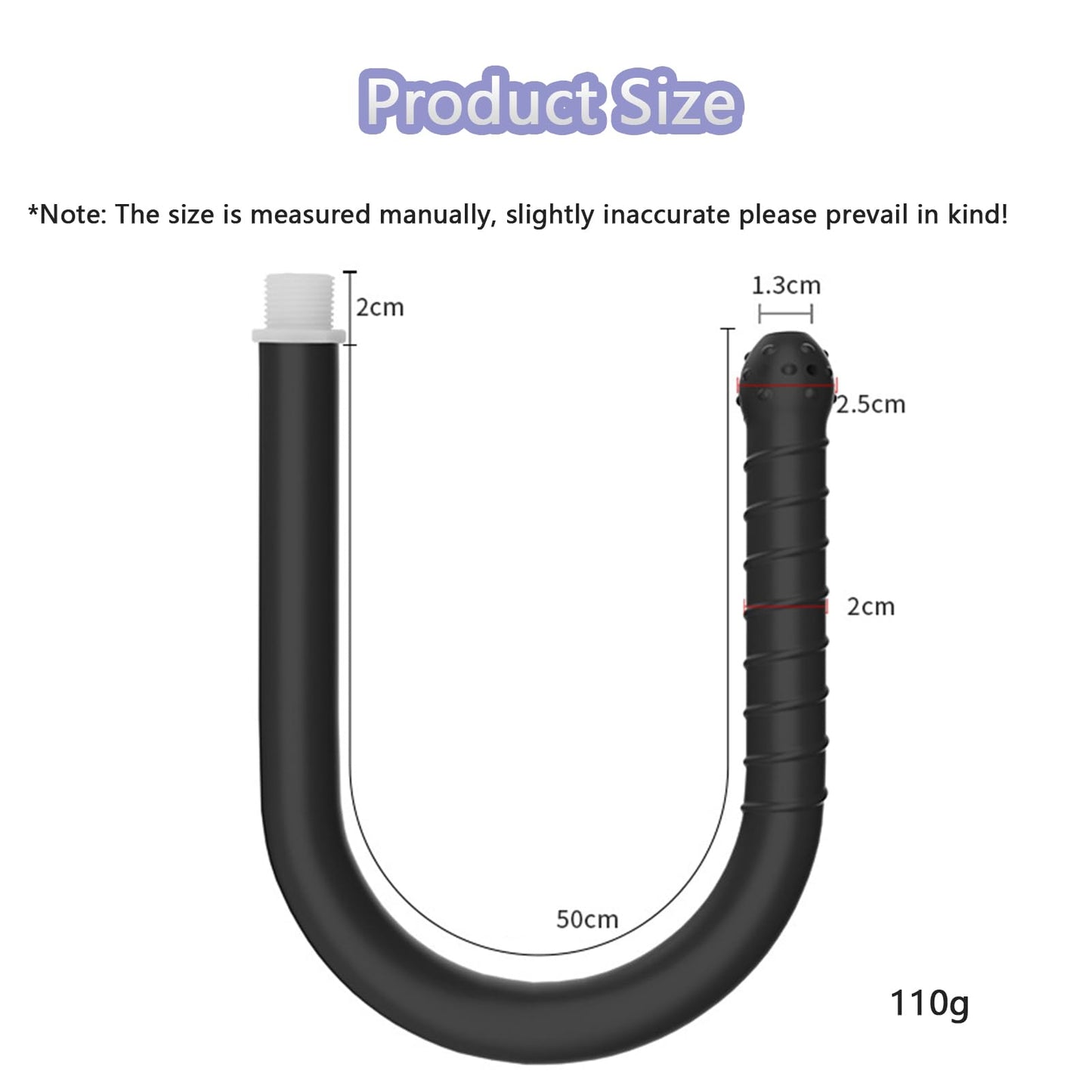 19.7in Silicone Enema for Colon Cleansing Shower Douche Attachment Nozzle Feminine Care Rinse Reusable Anal Enemas Flushing System
