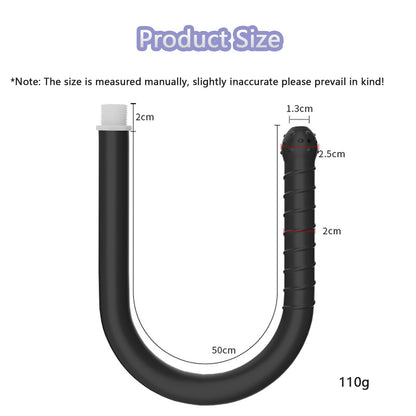19.7in Silicone Enema for Colon Cleansing Shower Douche Attachment Nozzle Feminine Care Rinse Reusable Anal Enemas Flushing System