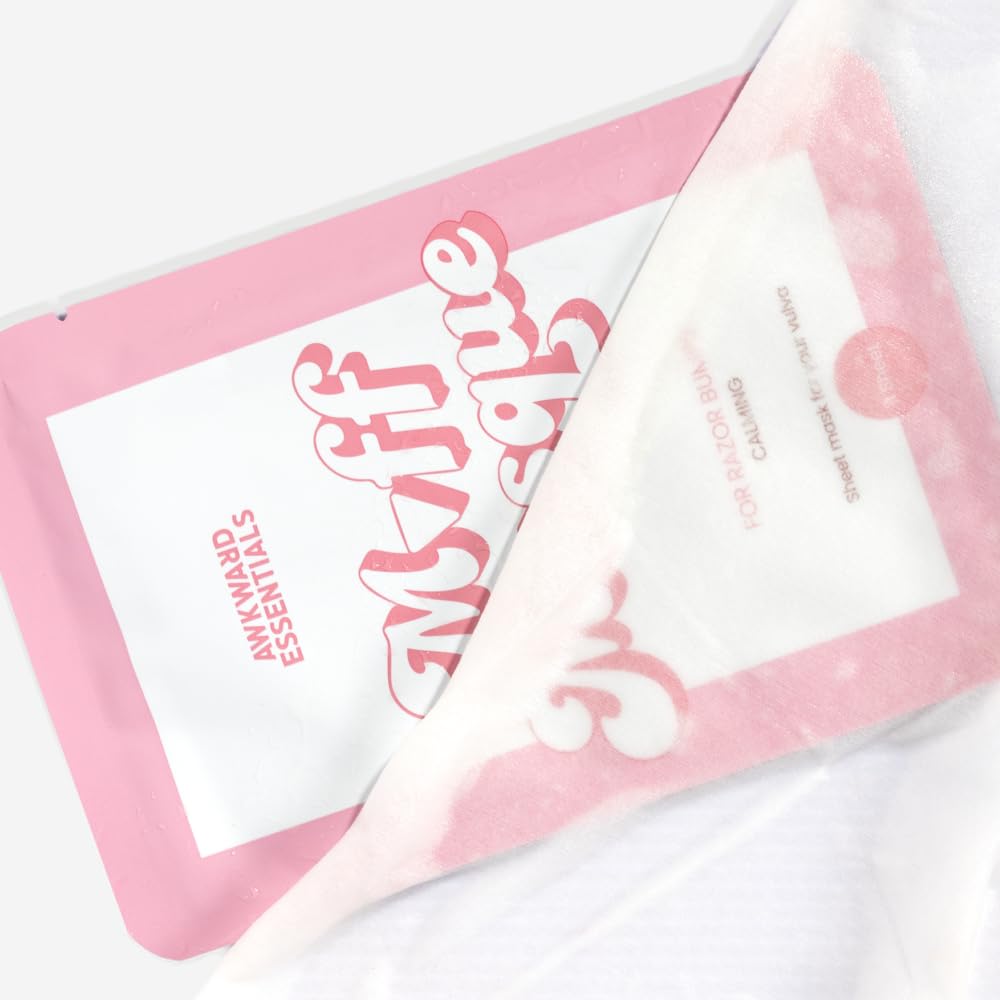 Awkward Essentials Muff Masque Moisturizing Plant-Based Vajacial Mask for Women, Hydrating Vulva Care Sheet Mask Relieves Vaginal Dryness, Itching & Hydrates Hair