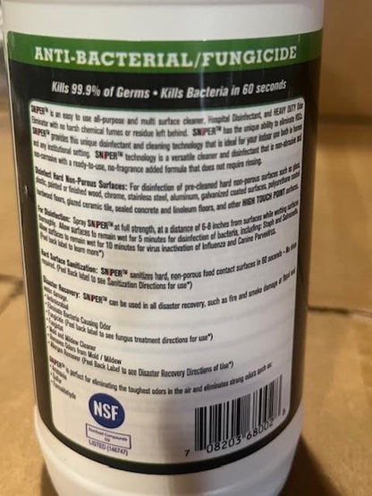 SNiPER Hospital Disinfectant, Odor Eliminator & All-Purpose Cleaner, 16 Ounce Spray