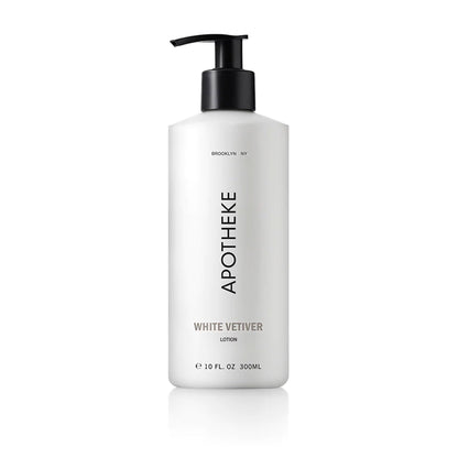 Apotheke Scented Hand & Body Lotion, White Vetiver - 10 Fl Oz Nourishing Body Moisturizer Cream for Dry Skin - Gentle Daily Skincare for Men & Women with Natural Ingredients, All Skin Types