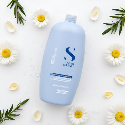 ALFAPARF MILANO Semi di Lino Density Thickening Conditioner - Peptides & Amido Acids - Fine & Thin Hair - Detangles, Softens - Adds Body & Volume for Revitalized, Youthful & Thicker Hair
