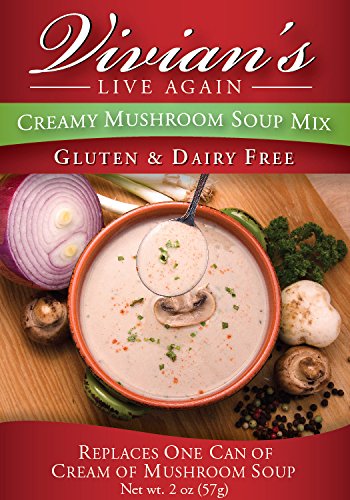 Vivian's Live Again Gluten Free Cream of Mushroom Soup Mix - Dairy Free and Vegan, Shelf Stable Mix for Delicious Creamy Mushroom Soup - 3 Pack