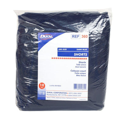 Dukal Patient Exam Wear, Short, Non-Sterile, Unisize, Dark Blue (5 Bags/Case 10 Bag) (Pack of 50)