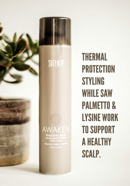 SURFACE Hair Awaken Finishing Spray, Thicken, Rejuvenate And Revitalize With A Firm Hold, Vegan And Paraben Free, 10 Fl. Oz.