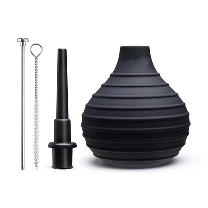 Enema Bulb Anal Douche, Back-Flow Prevention, Enema, Luvkis Anal Cleaner Douche System Vaginal Cleaner for Women and Men Personal Hygiene 8.5oz (Black)