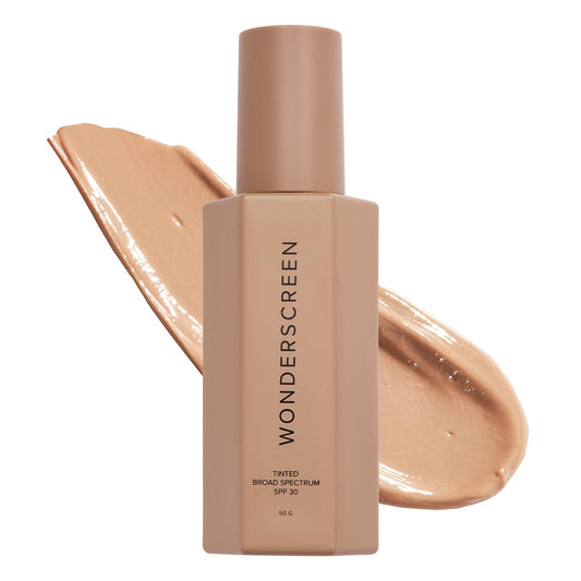 DIME Beauty Tinted Glow Wonderscreen SPF 30, Mineral Sunscreen for Face with 19% Zinc Oxide, Tinted Moisturizer with SPF, 50 g (Medium)