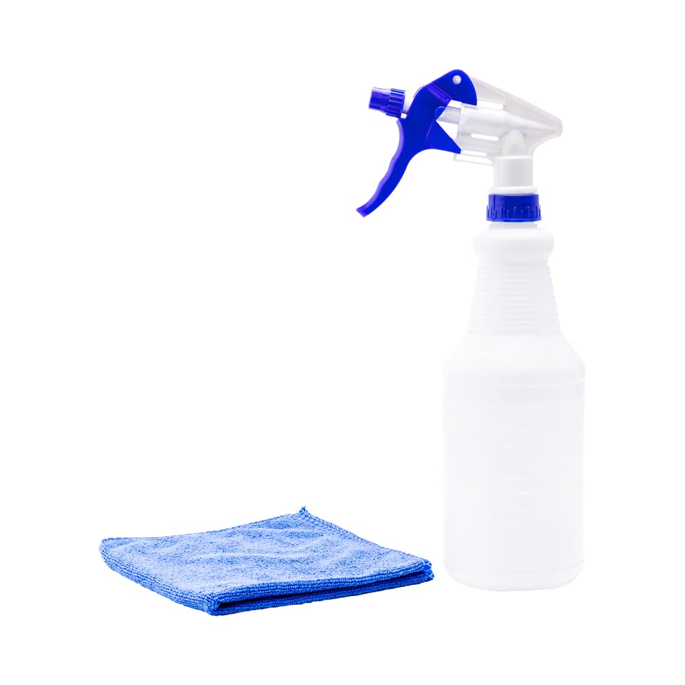 Restaurantware-25 Ounce Cleaning Spray Bottles, 1 Refillable Spray Bottles - With Measurements, Mist And Stream Mode, Blue Plastic Solution Bottles, Leak-Resistant, For Home And Commercial Use