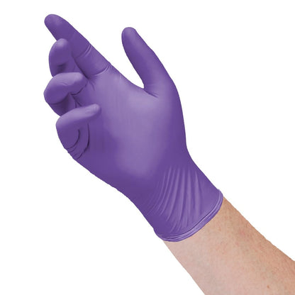 HALYARD Purple Nitrile Exam Gloves, Sterile Pairs, Powder-Free, 5.9 mil, 9.5 Inches, Purple, X-Small, 55090 (Box of 50)
