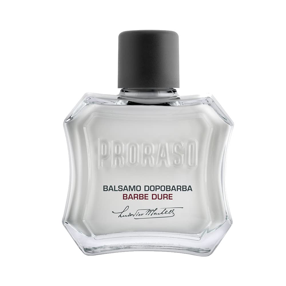Proraso After Shave Balm - Sandalwood Oil & Shea Butter - Moisturizing & Nourishing After Shave Cream for Coarse or Hard Beards - Premium Italian Shaving for Men - 3.4oz