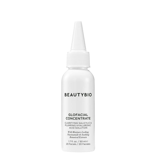 BeautyBio GLOfacial Hydro-Infusion Deep Pore Cleansing + Blue LED Clarifying Set: Tool + Concentrate