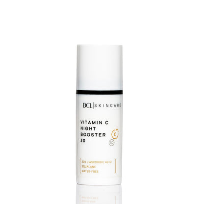 DCL Skincare Vitamin C Night Booster 30, 30% L-Ascorbic Acid for Overnight Collagen Support, 1 fl oz