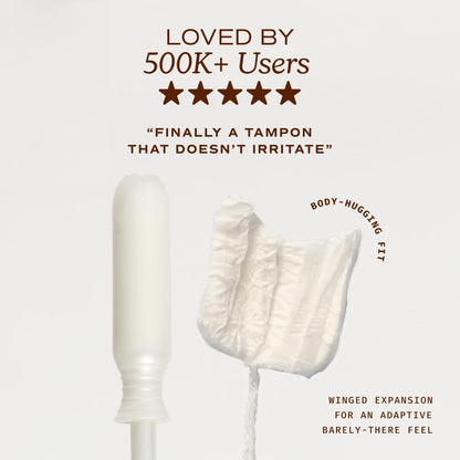 August Super Tampons - 24-Pack 100% Organic Cotton Tampons for Women and Anyone Who Menstruates, Non-Toxic, Fragrance-Free, and Hypoallergenic with Long Applicators