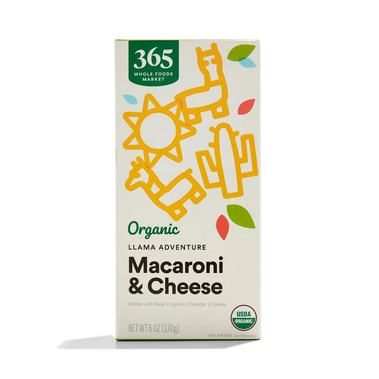 365 by Whole Foods Market, Organic Cheddar Macaroni & Cheese Shapes, Llama Adventure, 6 Ounce