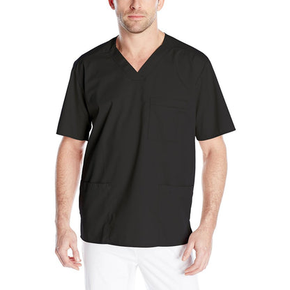 WonderWink Men's V-Neck Top, Black, X-Large