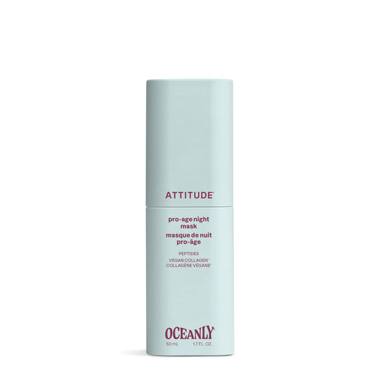ATTITUDE Overnight Face Mask Anti Aging, With Hyaluronic Acid, Peptides & Collagen, Hydrating for Wrinkles & Fine Lines, Fragrance Free, Dermatologically Tested, EWG Verified, Vegan, 1.7 Fl Oz