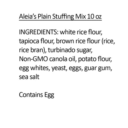 Aleia’s Gluten Free Plain Stuffing Mix – 10 oz (2 Pack) – Classic Gluten Free Stuffing – Free from Gluten, Corn, Soy, Dairy – Low Sodium, Non-GMO