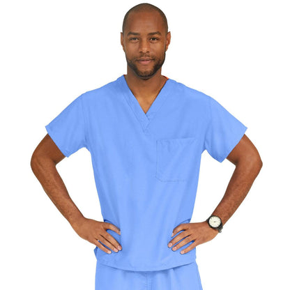 Medline PerforMAX Unisex Reversible Scrub Top, MDL-CC, Large, Ceil Blue