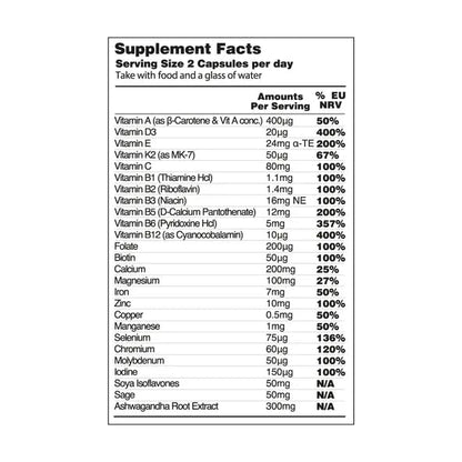 Vegan Menopause Supplements (60 Capsules) — Perimenopause and Menopause Vitamins — Women's Supplements — Perimenopause Supplements for Women — Food Supplement — Menopause Support