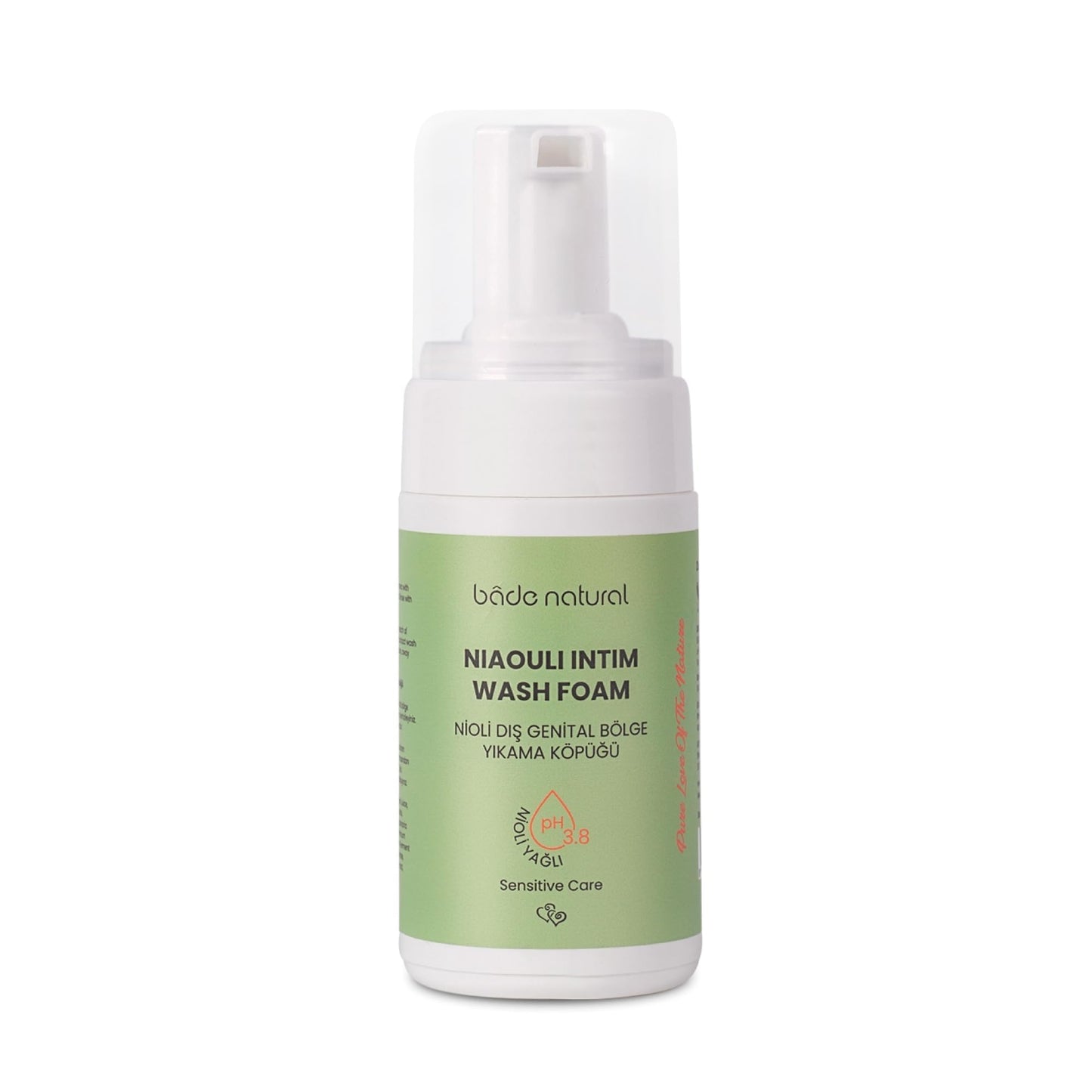 Bade Natural Niaouli Oil Feminine Foaming Wash – pH 3.8, Intimate Cleanser with Aloe Vera – Gentle Freshness & Moisture for Sensitive Skin, 4.2 fl oz (125 ml)