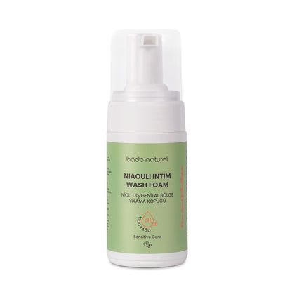 Bade Natural Niaouli Oil Feminine Foaming Wash – pH 3.8, Intimate Cleanser with Aloe Vera – Gentle Freshness & Moisture for Sensitive Skin, 4.2 fl oz (125 ml)
