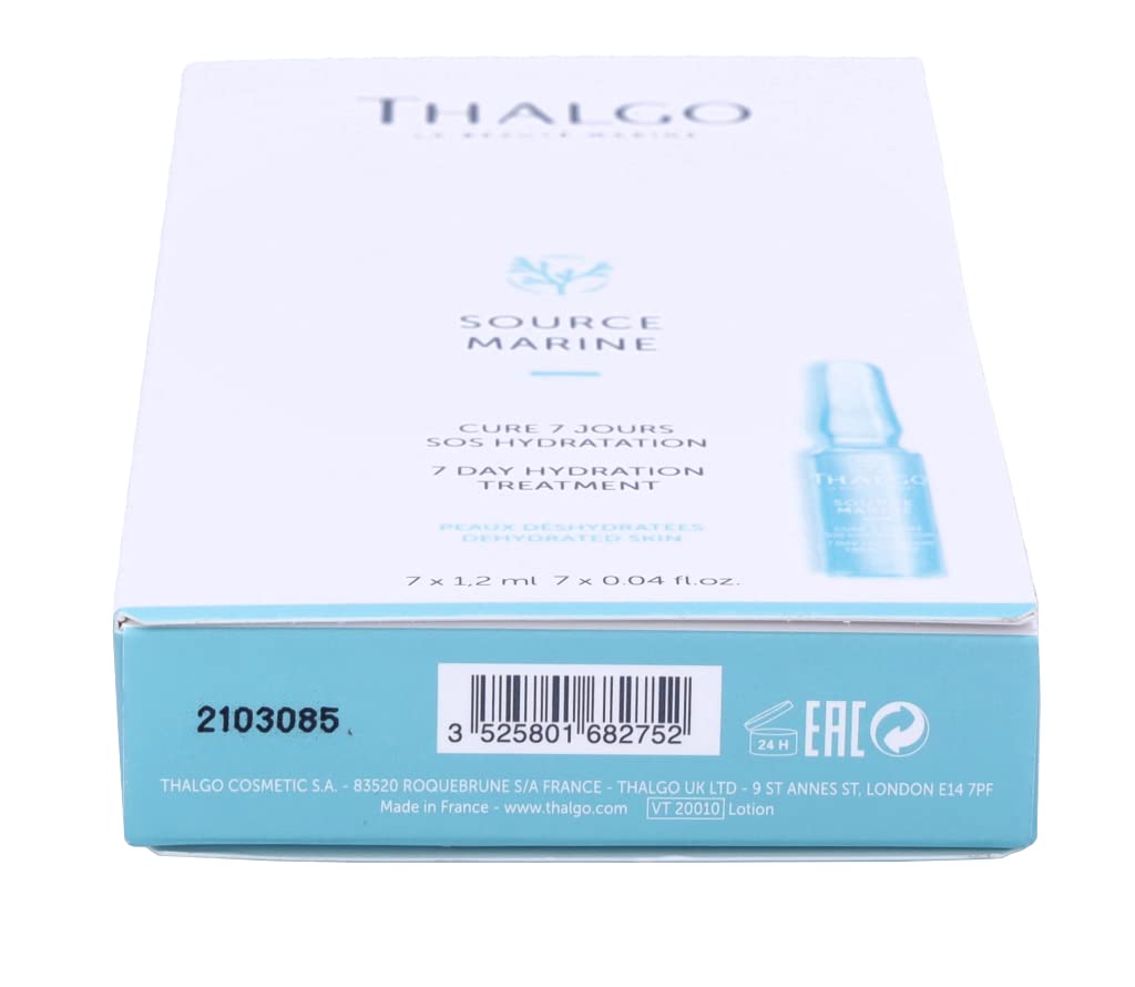 THALGO Source Marine - Hydrating 7-Day Treatment, Absolute Hydra-Marine Concentrate SOS Course with Hyaluronic Acid, 7x1.2ml