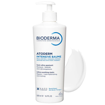 Bioderma Atoderm Intensive Balm, Hydrating Balm for Dry to Atopic Sensitive Skin, Face & Body Moisturizer with Ultra Soothing Anti-Itching Formula, Fragrance-Free, Non-Greasy & Non-Sticky for Family
