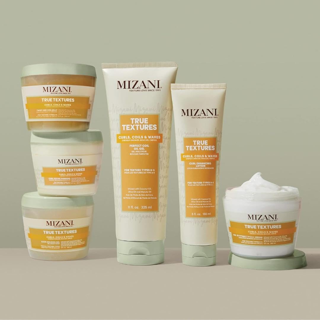 Mizani True Textures Curl Define Pudding - Leave In Styler with Coconut Oil & Olive Oil, Moisturizes Curls, Lightweight, Anti Frizz, Sulfate-Free, Paraben Free